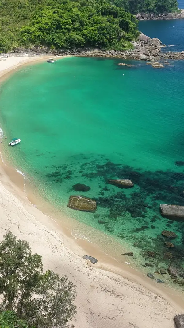 Ensenada de agua verde en Ilhabela